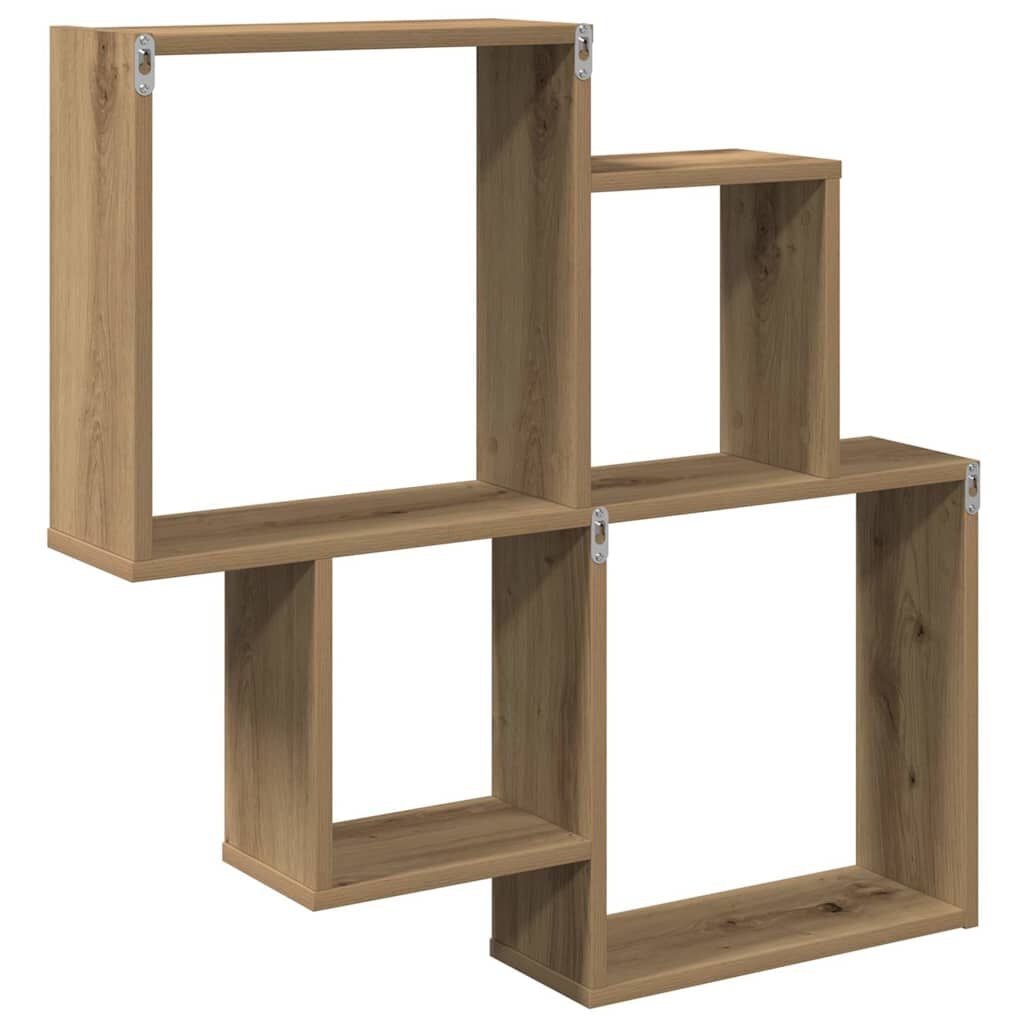 vidaXL Wandschap bewerkt hout, 80x15x78,5 cm, Artisanaal Eiken - 57% Korting!