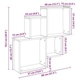vidaXL Wandschap bewerkt hout, 80x15x78,5 cm, Artisanaal Eiken - 57% Korting!