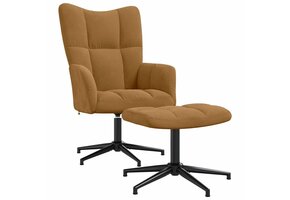 VidaXL Relaxstoel met Voetenbank - Velours Bruin (52% Korting!)