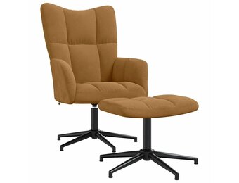Bruine Velvet Relaxstoel met Voetenbank | 61% Korting