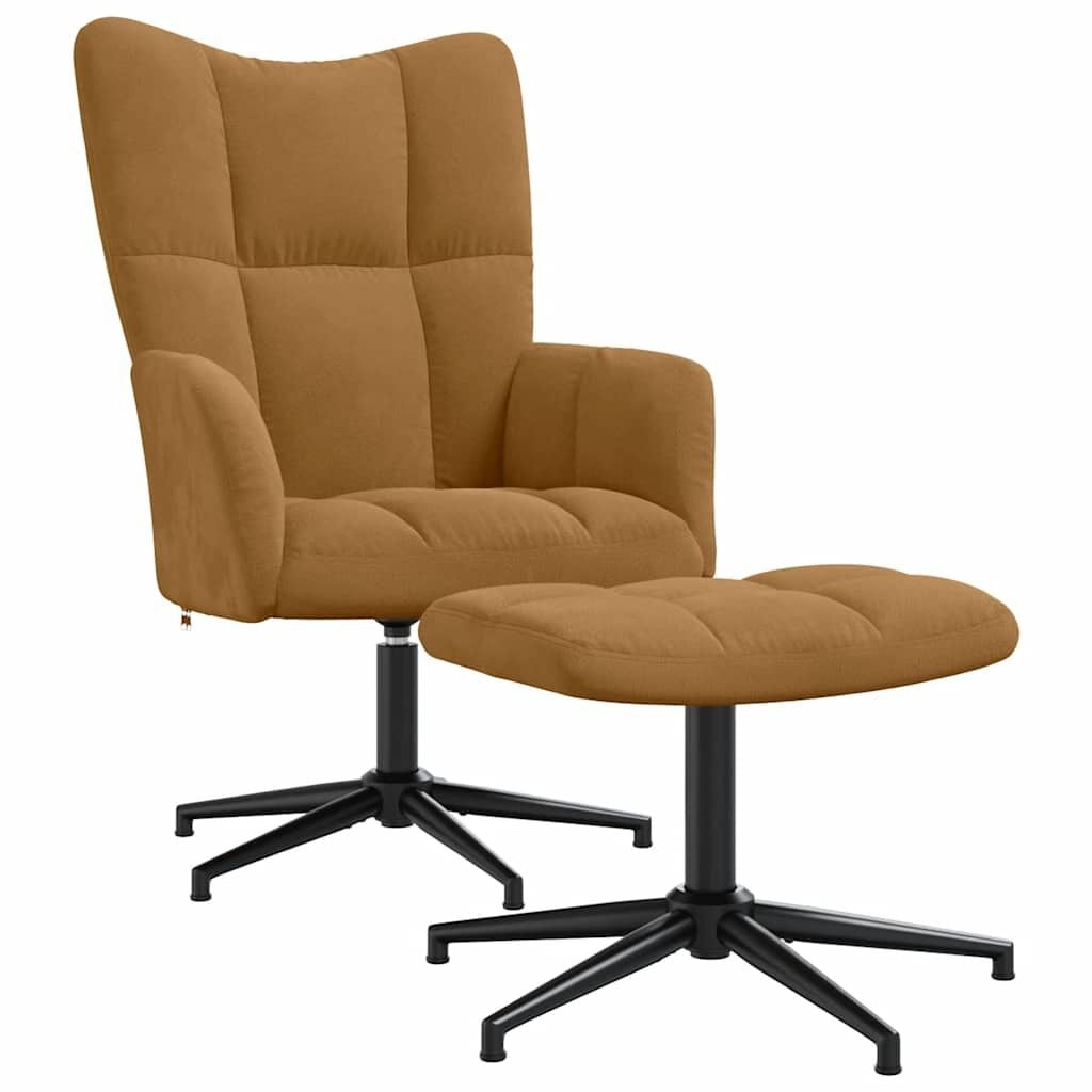 Bruine Velvet Relaxstoel met Voetenbank | 61% Korting