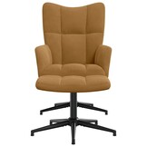 Bruine Velvet Relaxstoel met Voetenbank | 61% Korting