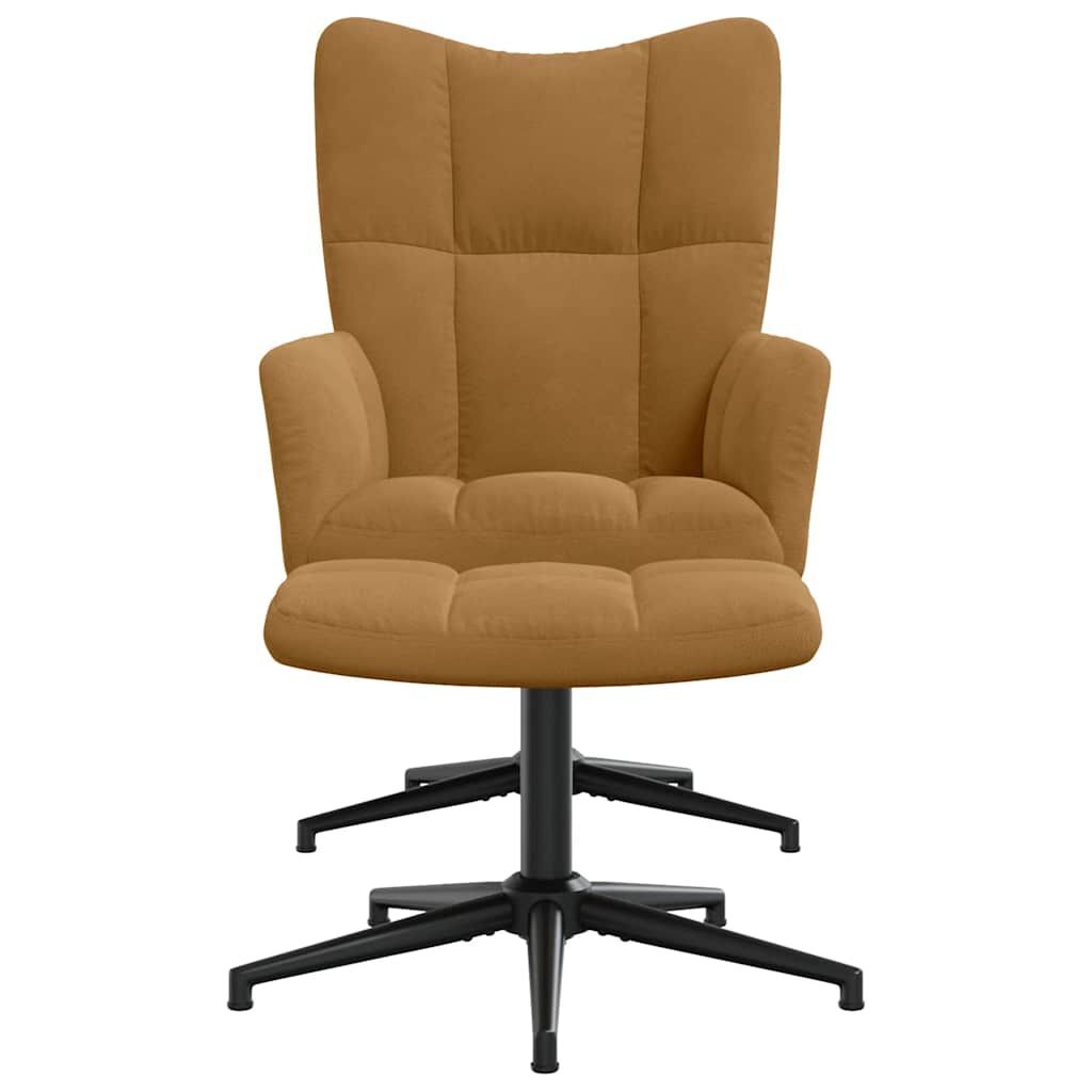 Bruine Velvet Relaxstoel met Voetenbank | 61% Korting