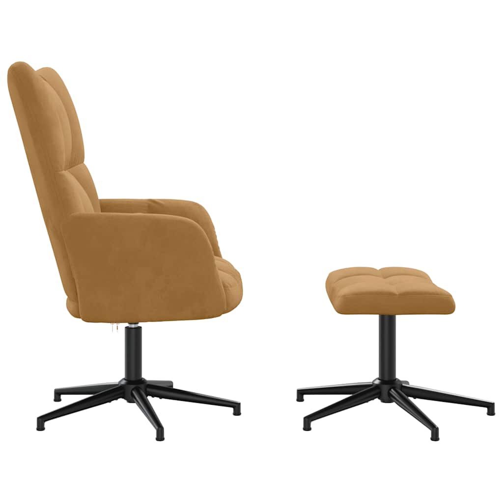 Bruine Velvet Relaxstoel met Voetenbank | 61% Korting