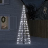 vidaXL LED Kerstboom Vlaggenmast - Koud Wit - 550 LED's - 46% Korting!