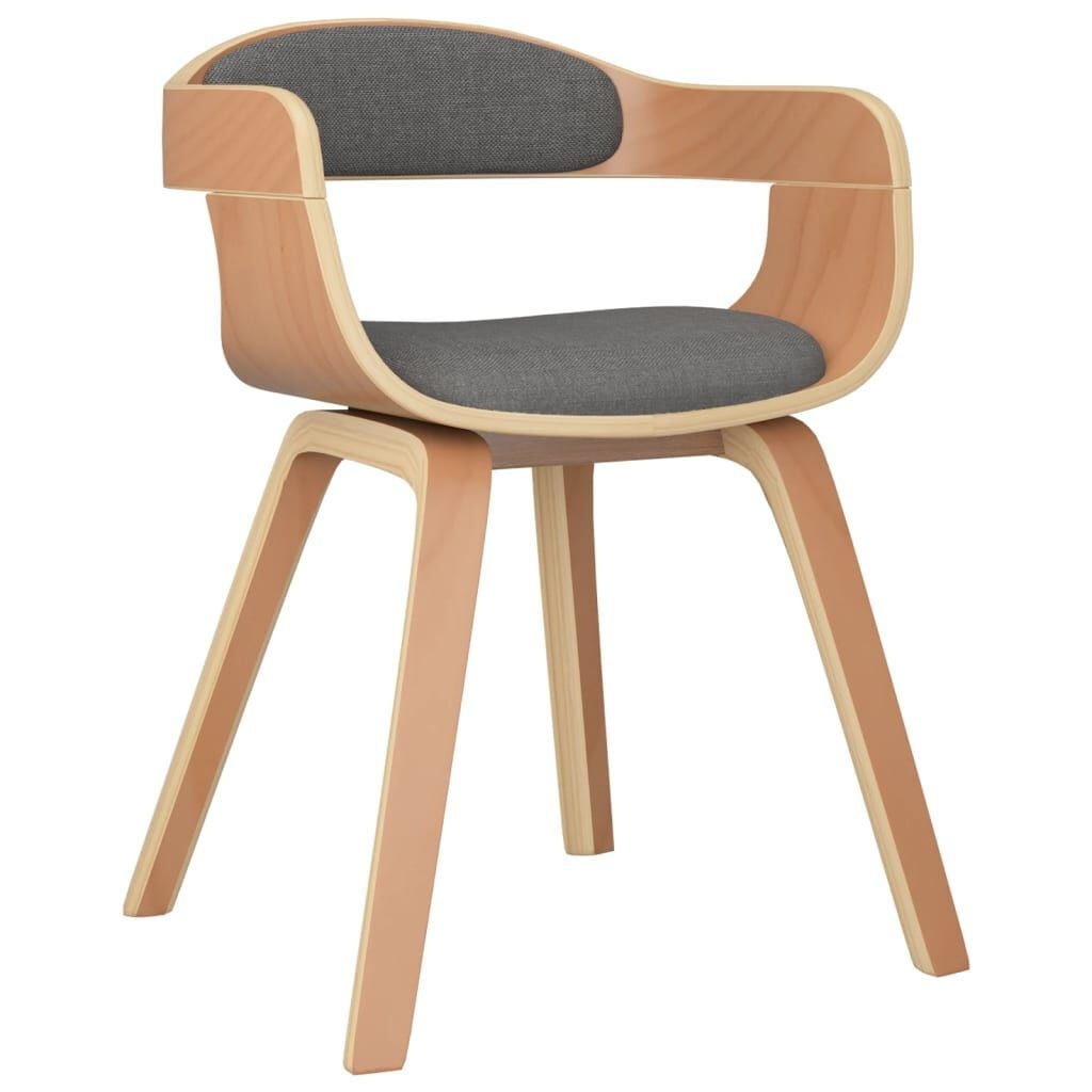 vidaXL Eetkamerstoel Gebogen Hout/Stof Lichtgrijs - 61% Korting!