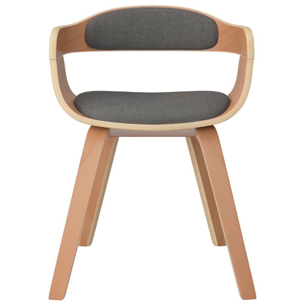 vidaXL Eetkamerstoel Gebogen Hout/Stof Lichtgrijs - 61% Korting!