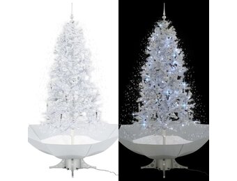 Sneeuwende Kerstboom met Paraplubasis 190cm Wit - 61% Korting