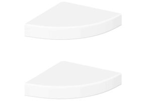 2 Zwevende Hoekplanken Hoogglans Wit MDF - 80% Korting!