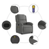 VidaXL Massagestoel Leer Grijs - 57% Korting!