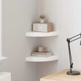 vidaXL Hoekschappen Zwevend Wit (2 stuks) - 69% Korting!