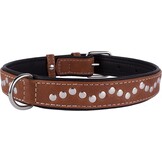 Handgemaakte Leren Hondenhalsband met Studs - Bruin/Zwart (50-55 cm) - 66% Korting