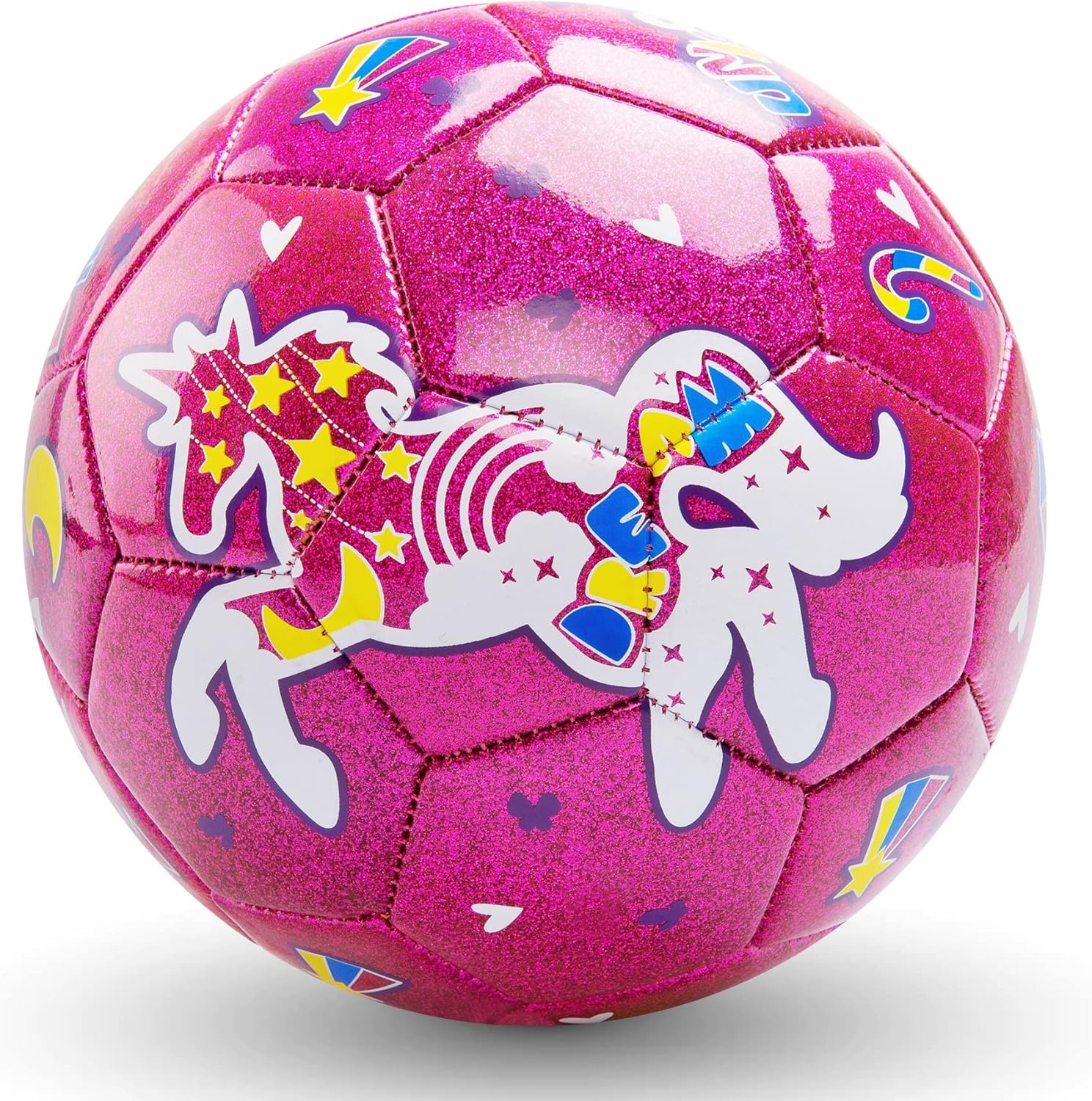 Roze Unicorn Voetbal Maat 3 (3-8 jr) met Pomp & Net - 65% Korting!