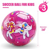 Roze Unicorn Voetbal Maat 3 (3-8 jr) met Pomp & Net - 65% Korting!