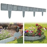 Tuinrand grijs kunststof steenlook 20 stuks, koppelbaar, weerbestendig, met grondpennen