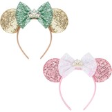Muisoren Hoofdbanden 2-pack met Glitter Strik Pailletten voor Feest & Cosplay Vrouwen Meisjes