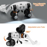 Vergrootglas met hoofdband Zwart - 4 verwisselbare lenzen (10x-25x) & 2 LED-lampjes voor precisiewerk