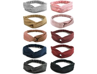 10 Stuks Hoofdbanden voor Vrouwen Boho Vintage Bloem Criss Cross Geknoopt Elastisch