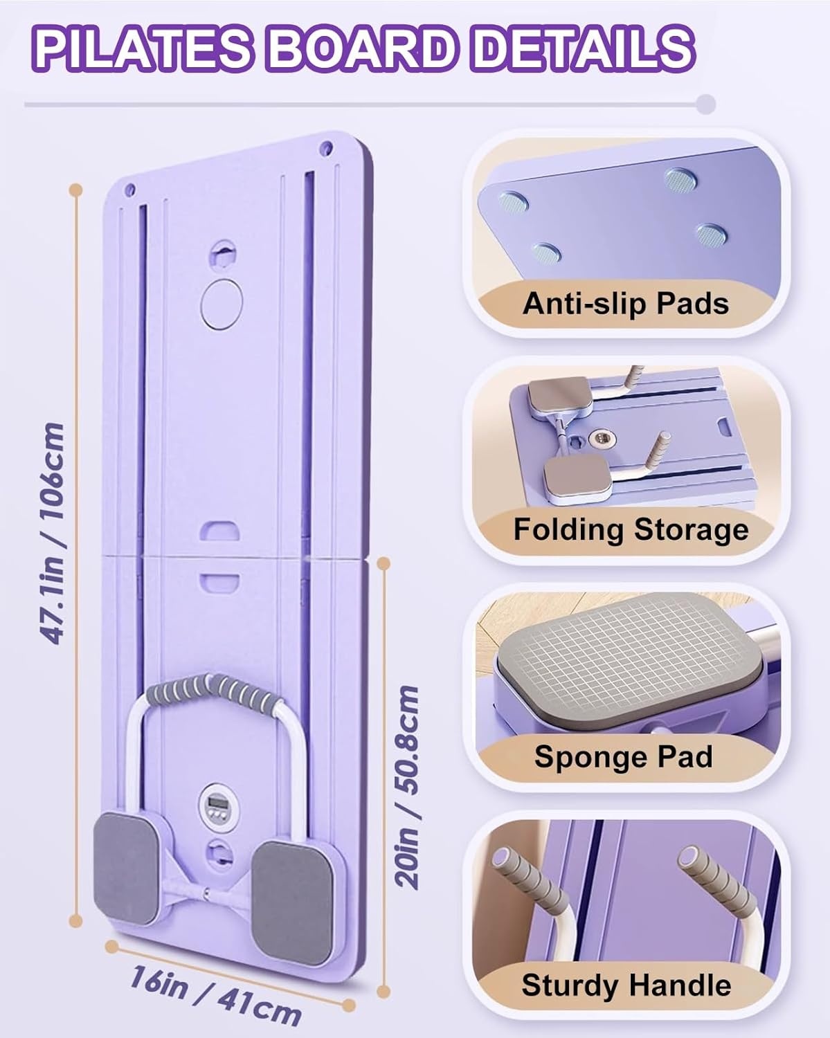 Pilates Reformer Opvouwbaar met Ab Roller, Weerstandsbanden, Timer & Automatische Terugslag Zwart/Grijs