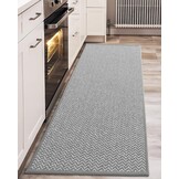 Antislip Keukenmat met Rubberen Onderkant, 44x150 cm, Lichtgrijs