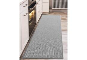 Antislip Keukenmat 44x150cm Lichtgrijs - Waterabsorberend & Vlekbestendig