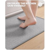 Antislip Keukenmat met Rubberen Onderkant, 44x150 cm, Lichtgrijs