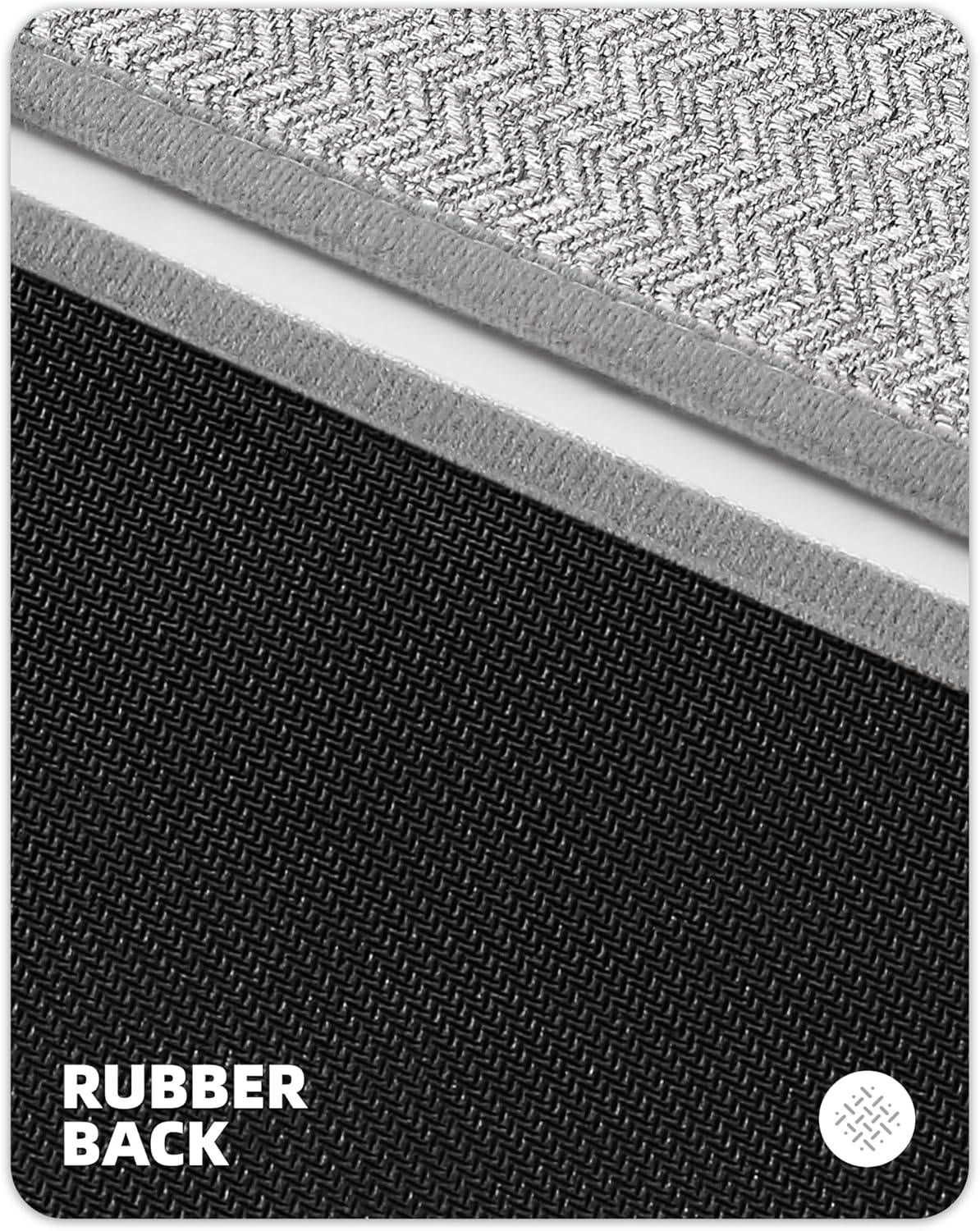 Antislip Keukenmat met Rubberen Onderkant, 44x150 cm, Lichtgrijs