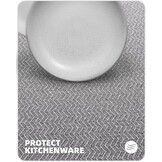 Antislip Keukenmat met Rubberen Onderkant, 44x150 cm, Lichtgrijs