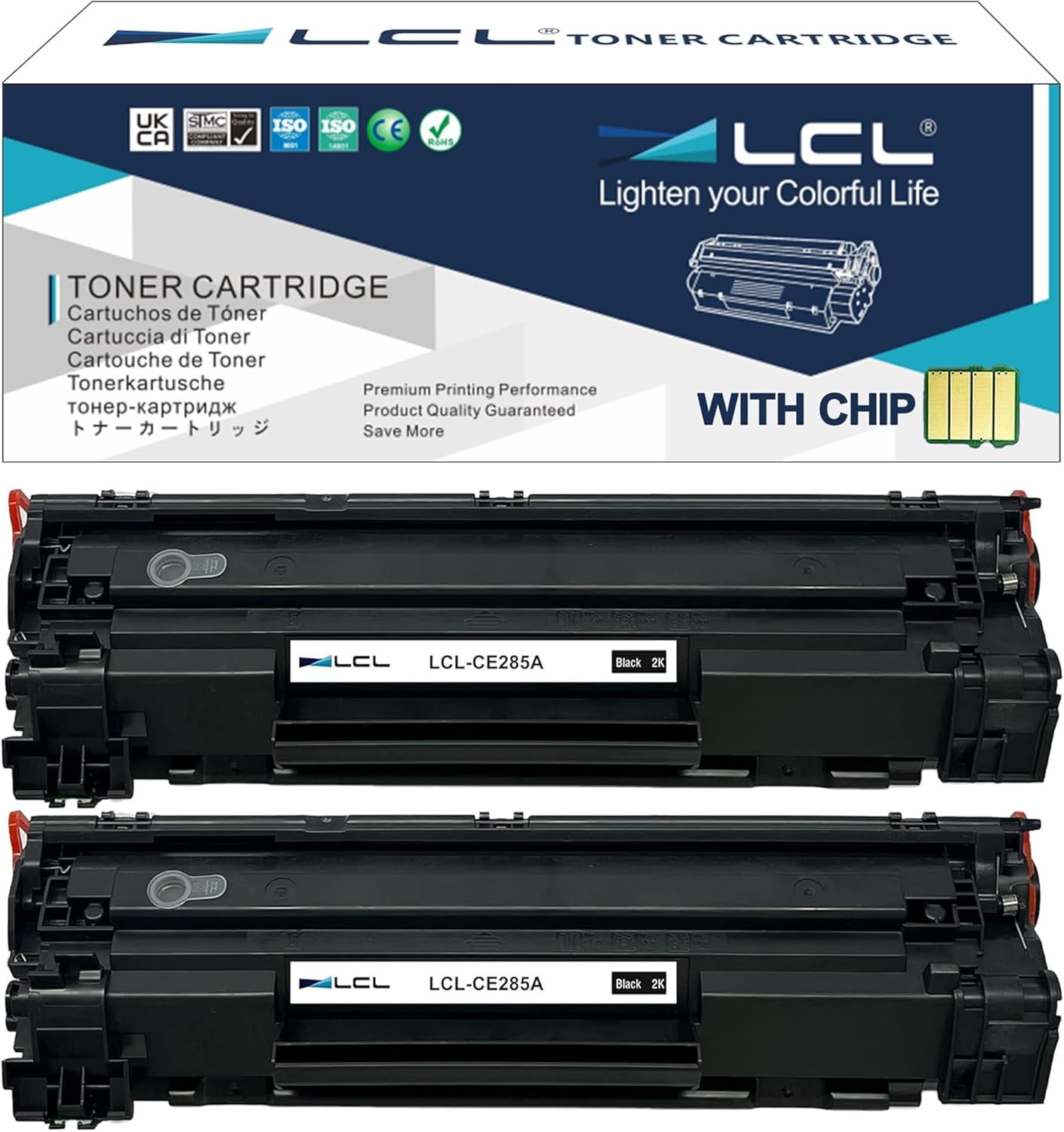Compatibele tonercartridge 85A CE285A 2-pack zwart voor HP LaserJet Pro P1102 P1102W M1132 M1217NFW serie