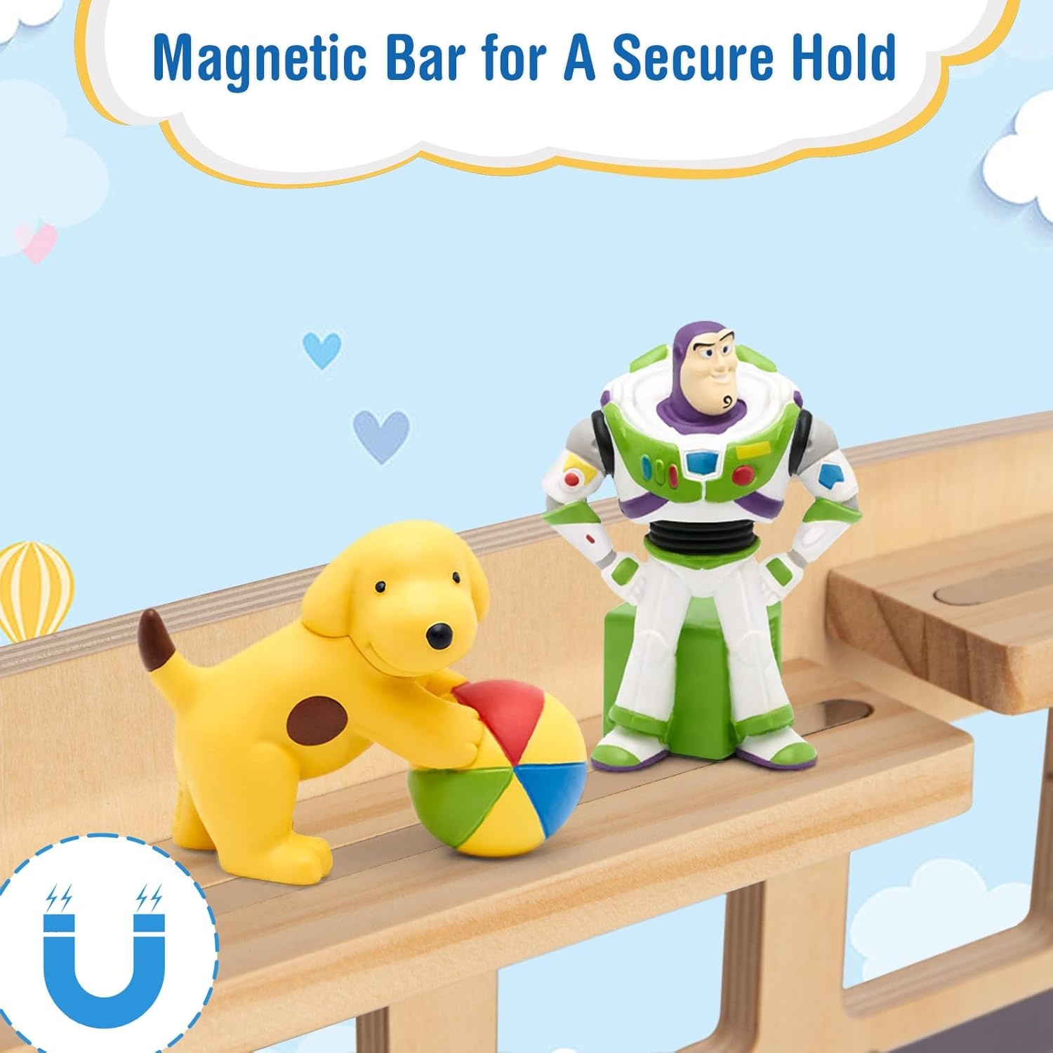 Magnetisch Wandrek voor Toniebox en Tonie figuren 20-25 stuks Grijs Bus