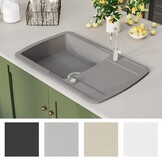 vidaXL Granieten Gootsteen Grijs - 73% Korting!