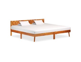 Massief Houten Bedframe 200x200 cm - Vintage Stijl - 80% Korting!