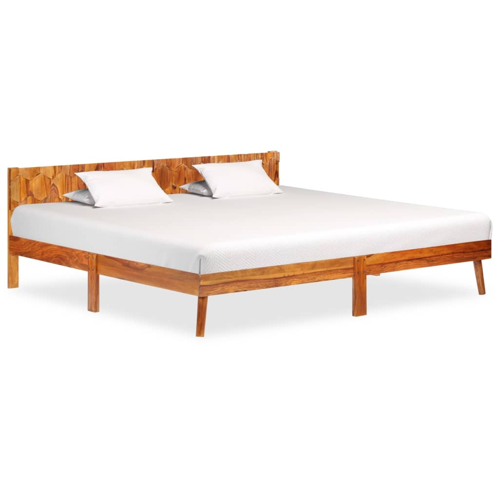 Massief Houten Bedframe 200x200 cm - Vintage Stijl - 80% Korting!