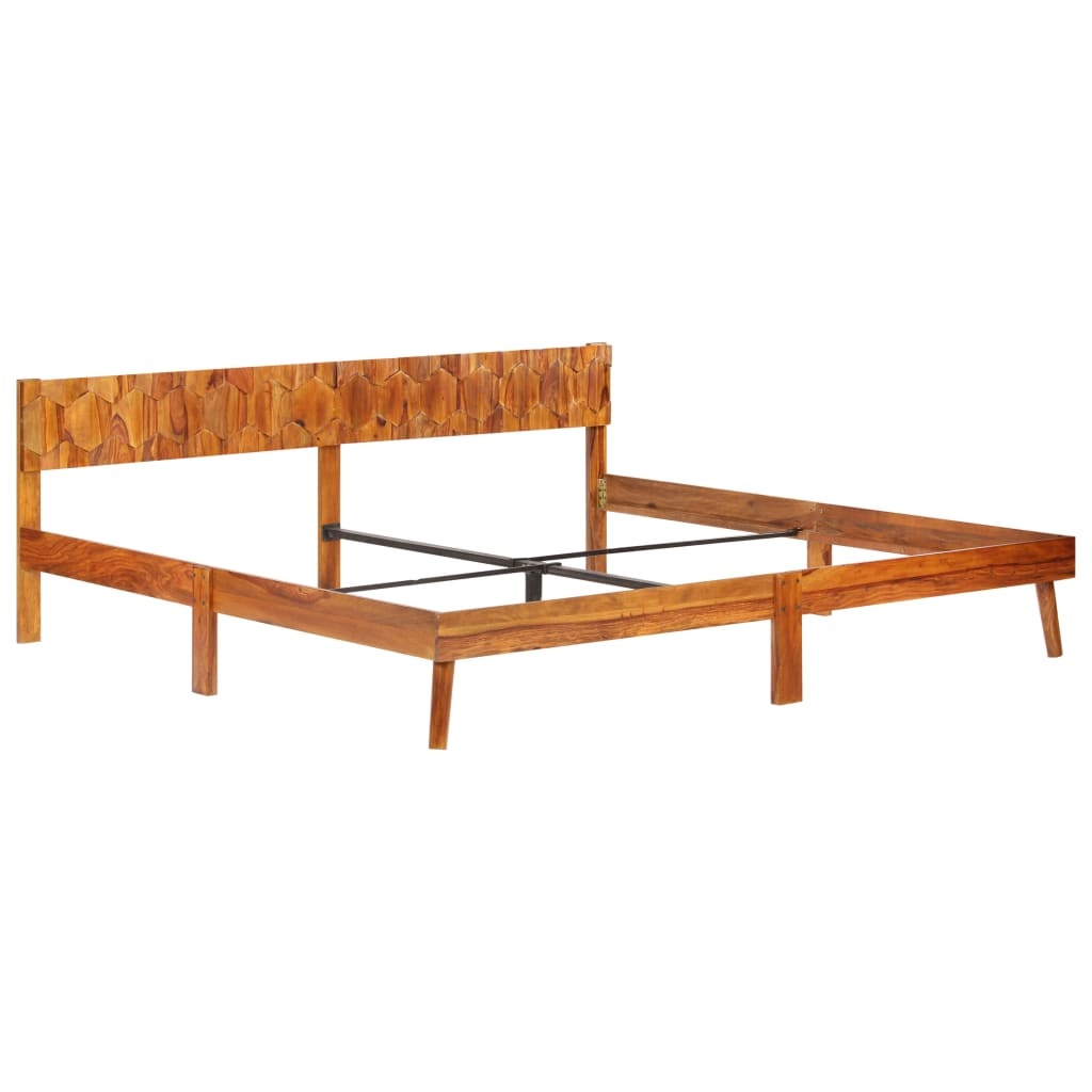 Massief Houten Bedframe 200x200 cm - Vintage Stijl - 80% Korting!