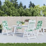 vidaXL Stoelkussens Hoge Rug (4x) - Bladpatroon - Oxford Stof - 60% Korting