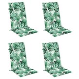 vidaXL Stoelkussens Hoge Rug (4x) - Bladpatroon - Oxford Stof - 60% Korting
