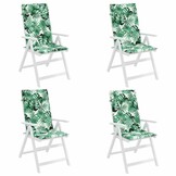 vidaXL Stoelkussens Hoge Rug (4x) - Bladpatroon - Oxford Stof - 60% Korting