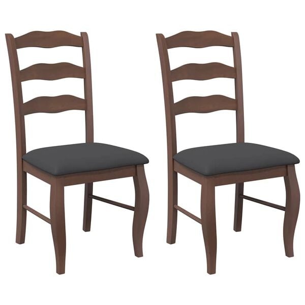 VidaXL Eetkamerstoelen (2 stuks) - Bruin Massief Hout - 60% Korting