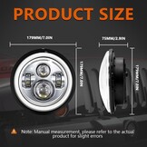 LED Werklamp Paar 7 inch Rond Zwart 100W 10000lm Angel Eyes DRL Dim- & Grootlicht 3000K+6000K 4 Modi Off-road