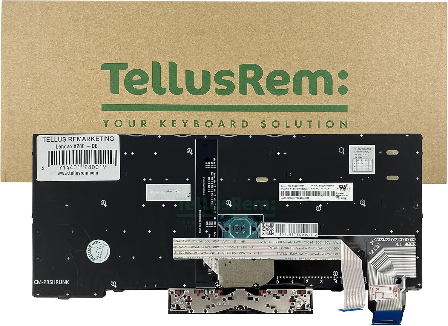 Toetsenbord Duits met achtergrondverlichting voor Lenovo ThinkPad X280 X390 X395