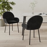 vidaXL Eetkamerstoelen (2 st.) Fluweel Zwart - 52% Korting!