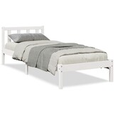 vidaXL Bedframe extra lang zonder matras grenenhout wit 100x220 cm