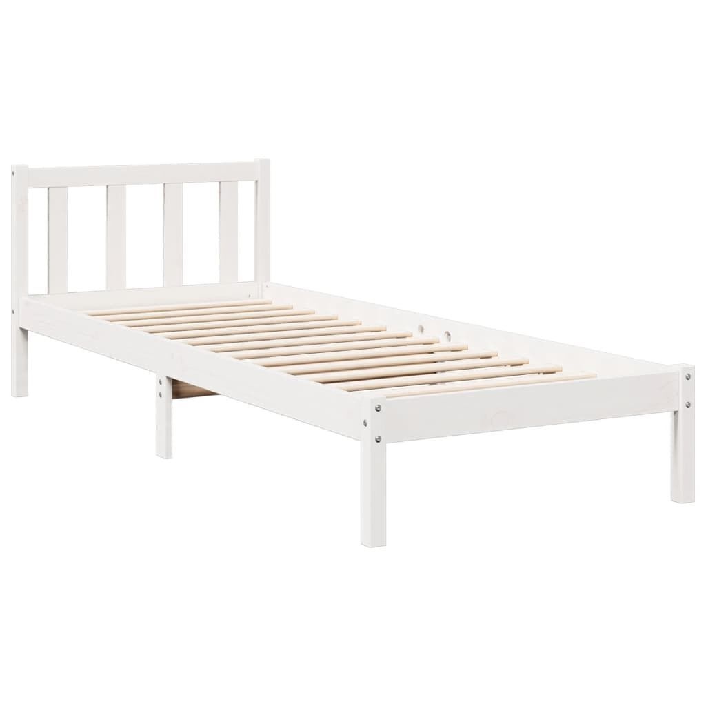 vidaXL Bedframe extra lang zonder matras grenenhout wit 100x220 cm