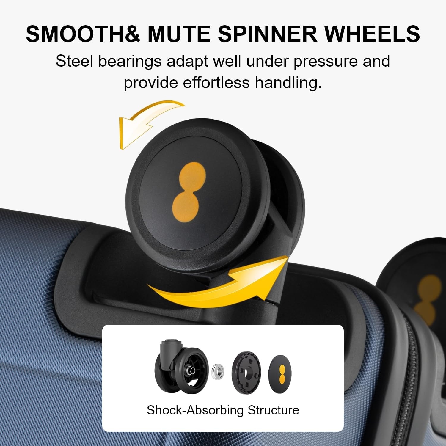 Reiskoffer lichtgewicht hardschalige polycarbonaat 8 spinnerwielen TSA-slot micro-diamant textuur Blauw 74 cm 99L