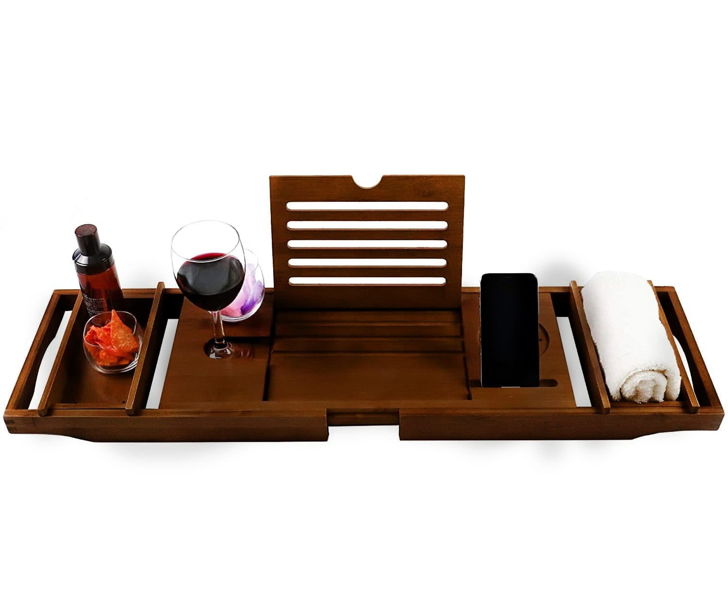 Bamboe Badplank Uitschuifbaar Badrekje 75-110 cm x 23 cm