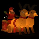 Opblaasbare Kerstman & Rendieren LED 130 cm - 61% Korting!