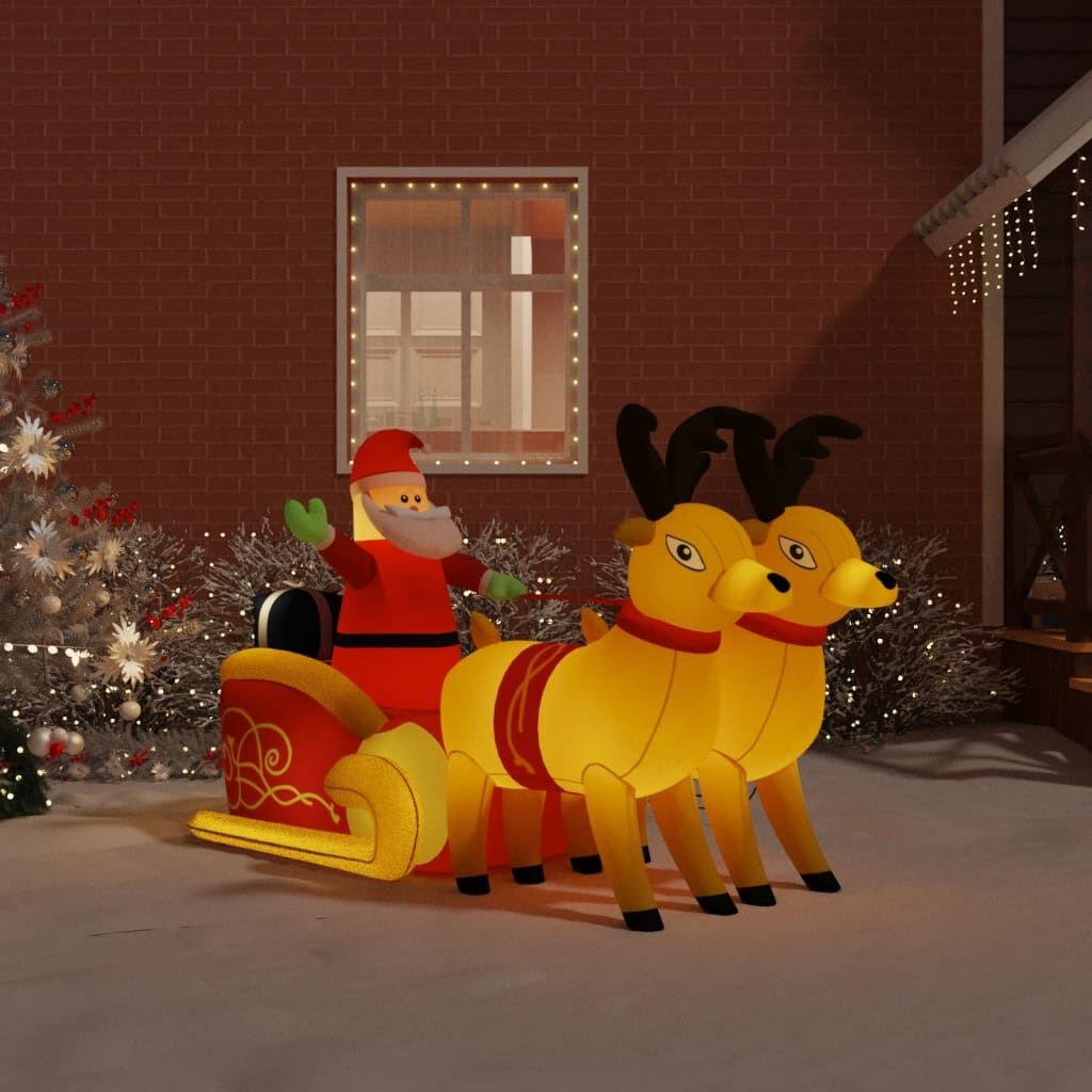 Opblaasbare Kerstman & Rendieren LED 130 cm - 61% Korting!
