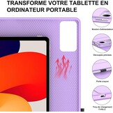 Tablet Toetsenbordhoes voor Xiaomi Redmi Pad SE 11 Inch 2023 - Lichtpaars, Verlicht, AZERTY, Bluetooth, Afneembaar