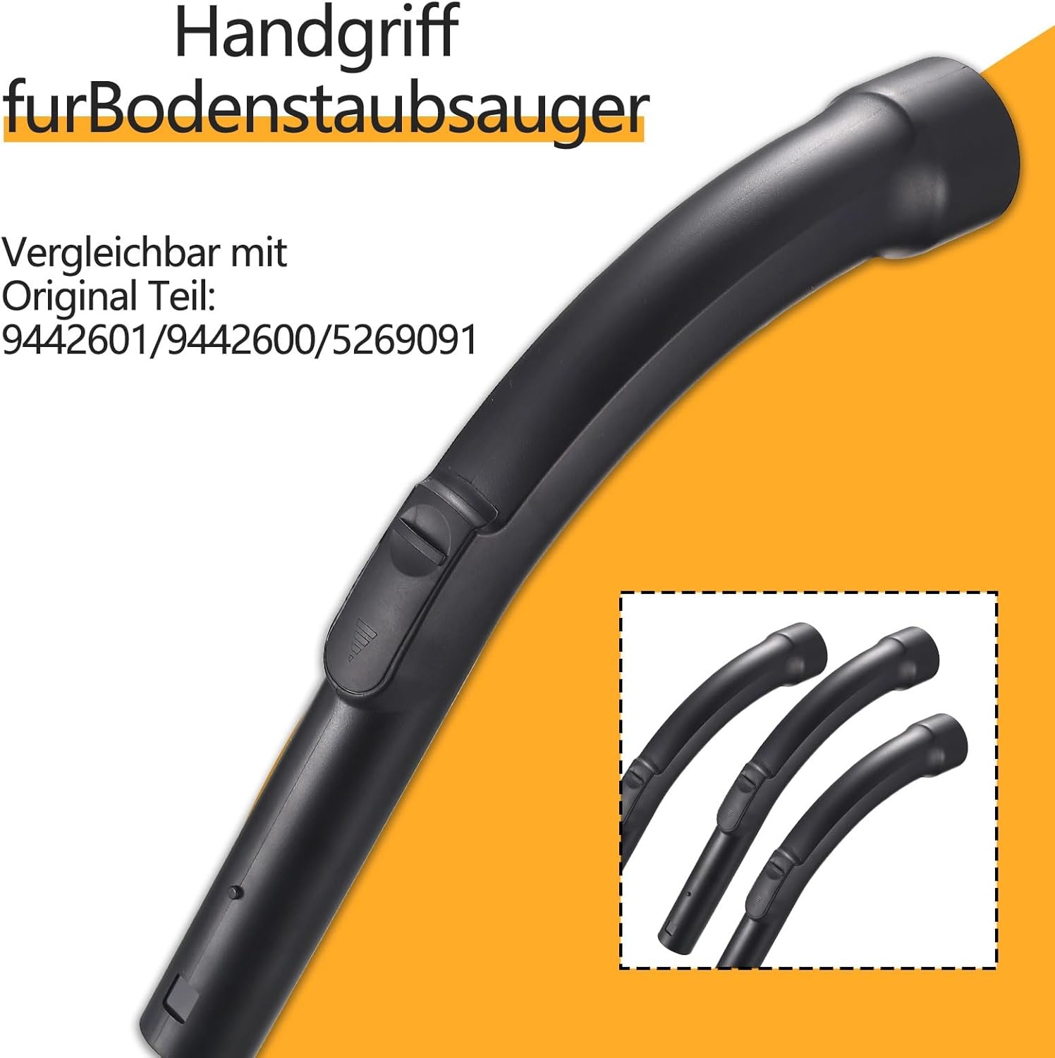 Vervangende stofzuiger handgreep Ø 35mm, ergonomisch, met vergrendeling & zuigkrachtregeling, geschikt voor Miele C, H, S series