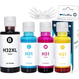 Inktfles 32XL 165ml 4-pack KCMY compatibel met HP Smart Tank 455-655 serie en DeskJet GT-5810, GT-5820, GT-5822